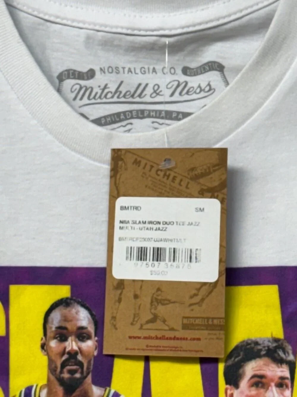 Mitchell & Ness Men's NBA Slam Iron Duo Tee Jazz Multi, Utah Jazz, Sz. S